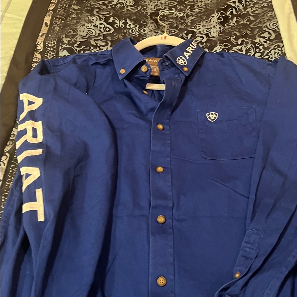 ARIAT BOYS Royal Blue Long Sleeve Shirt, very nice, size XL(boys) - Picture 6 of 8